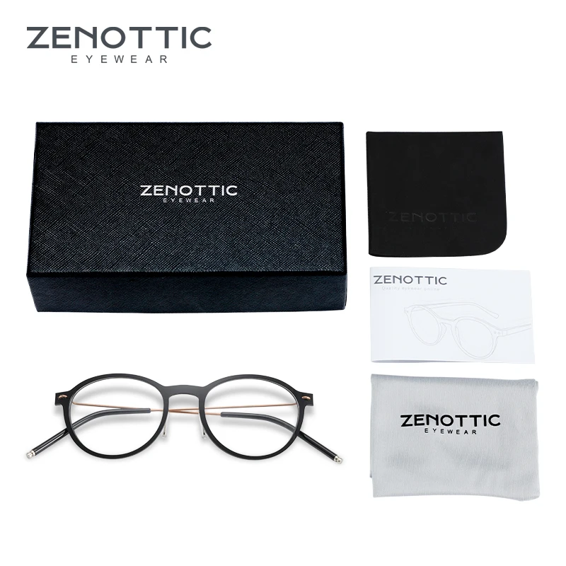 ZENOTTIC 2020 Мужская круглая титановая оправа брендовые ретро оптические очки