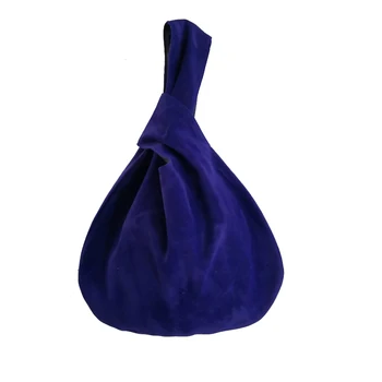 

Small Bags For Women Knot Wrist Bag Japan Style Velour Vest Hands Bags Green Purple
