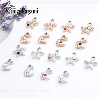 

Zinc Alloy Protein Drill Stars Moon Charms 10pcs/lot For DIY Fashion Drop Earrings Jewelry Making Accessories