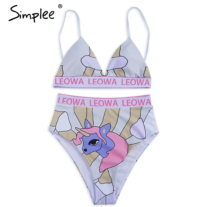 Женский треугольный купальник Simplee с пуш-ап летний купальный костюм высокой