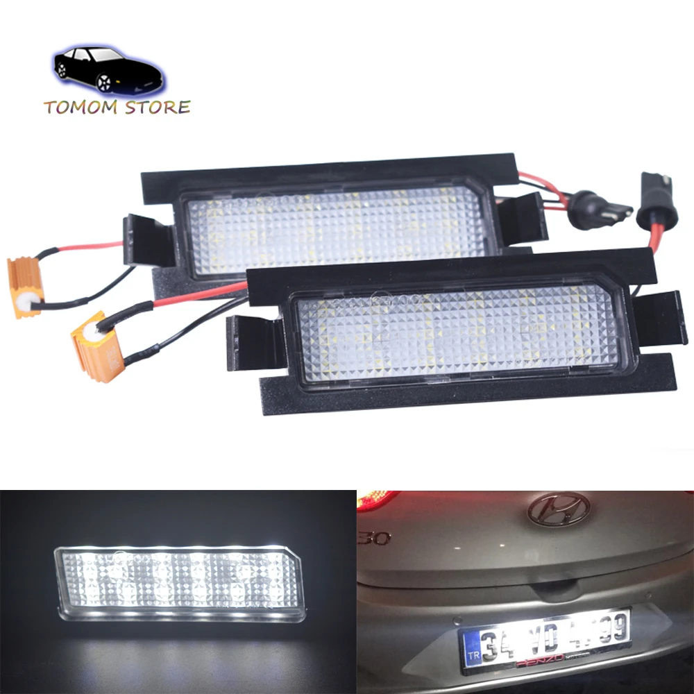 Led License Number Plate Lights Lamps For Hyundai I30 GD White Canbus