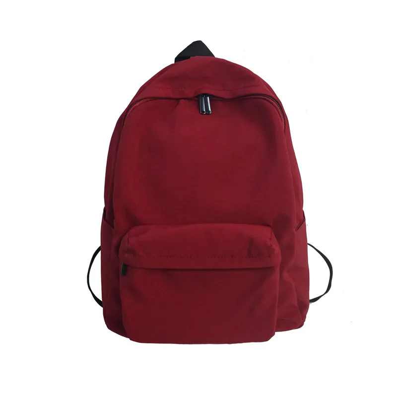 

Ougger Large Latest Model Women's Travel Bags Campus Student Backpack Red Nylon Japan and Korean Style Solid Bags