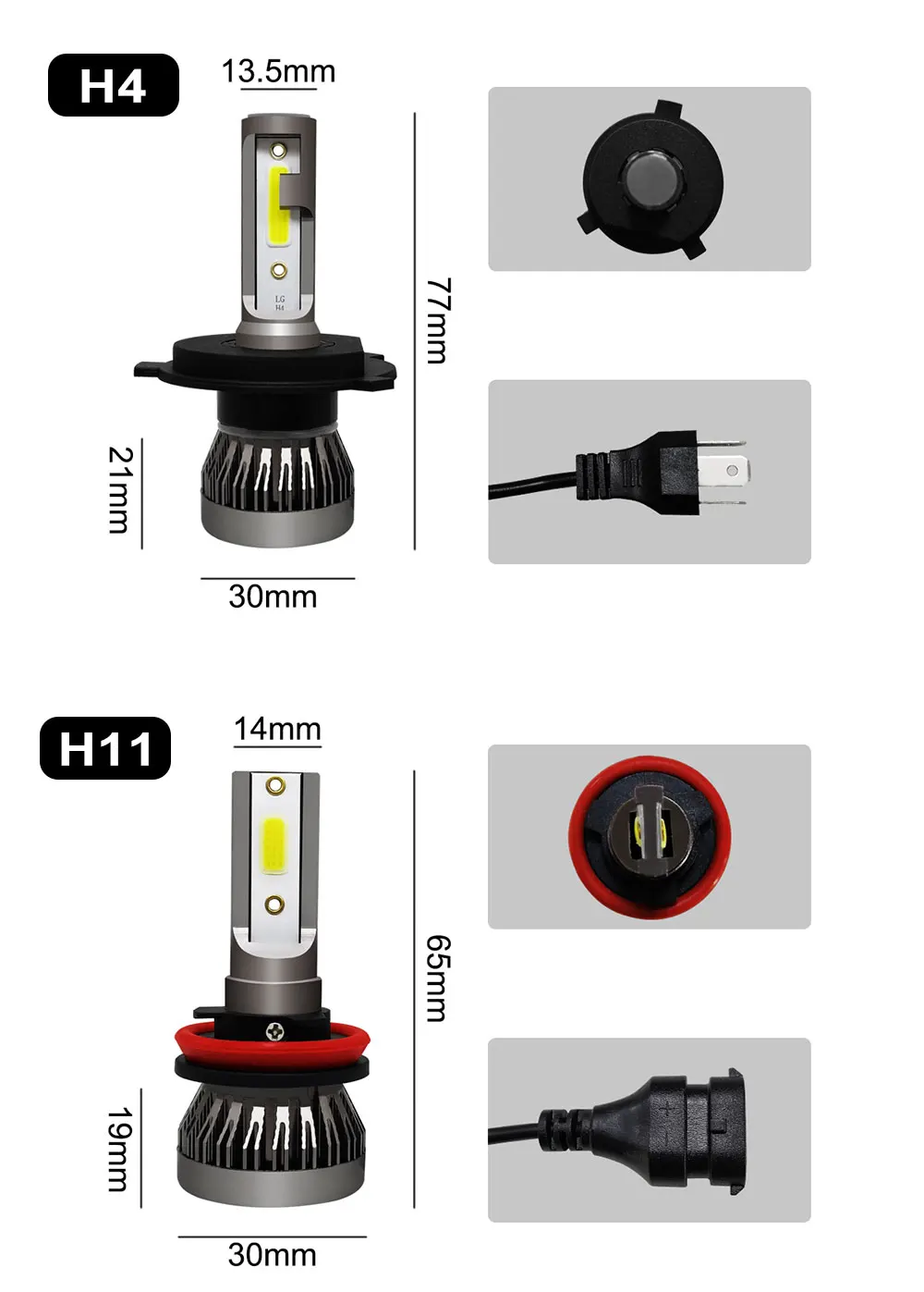 H7 светодиодный мини фара H4 H1 H11 H8 H9 9005 HB3 9006 HB4 9012 9003 COB чип авто фары лампы комплект аксессуары для автомобиля 36W 6000K