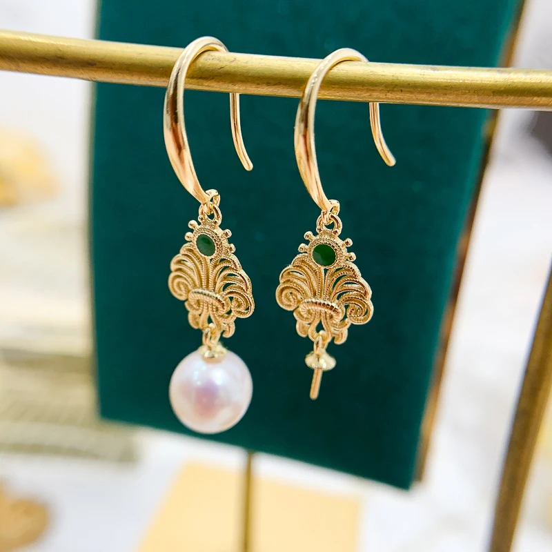 Classic Beauty Pearl Earrings Fittings Women DIY Earrings Components(Not including pearl)