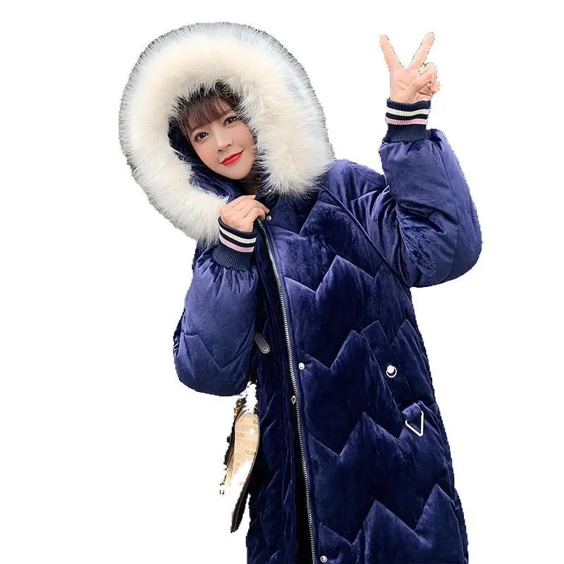 

Cotton-padded Clothes Women's 2019 Winter New Style Thick Loose Fat Mm Gold Velvet down Jacket Cotton-padded Clothes WOMEN'S Coa