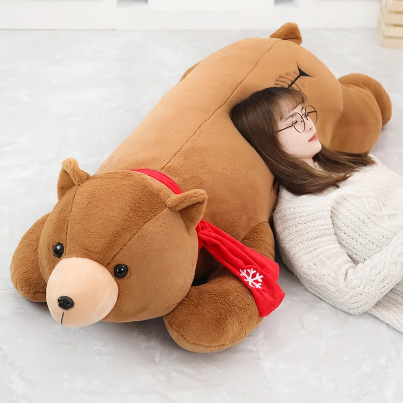 

Party Attitude Scarf Polar Bear Doll Plush Toys Papa Sleep Bear Strip Pajama Pillow Birthday Gift