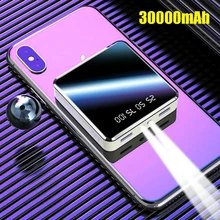 30000 мАч Мини банк питания портативное зарядное устройство Внешний аккумулятор зарядное устройство USB зарядное устройство для iPhone 11 pro X XS MAX 6 Xiaomi
