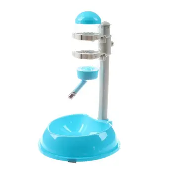 

Pet Dog Water Drinker Dispenser Food Feeder Dish Bowl Bottle Blue
