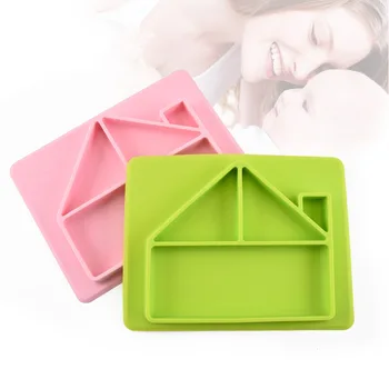 

Children Silica Gel House Tableware Complementary Dishes Sucker Defence Fall Mesh Division One Style Service Plate Send The