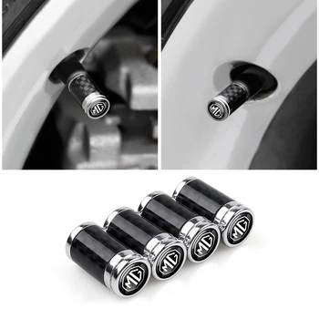

4Pcs 3D Aluminum Alloy Car Carbon Fiber Tire Valve Tyre Dust Caps For Morris Garages MG 3 6 GS GT HS Car Styling Accessories