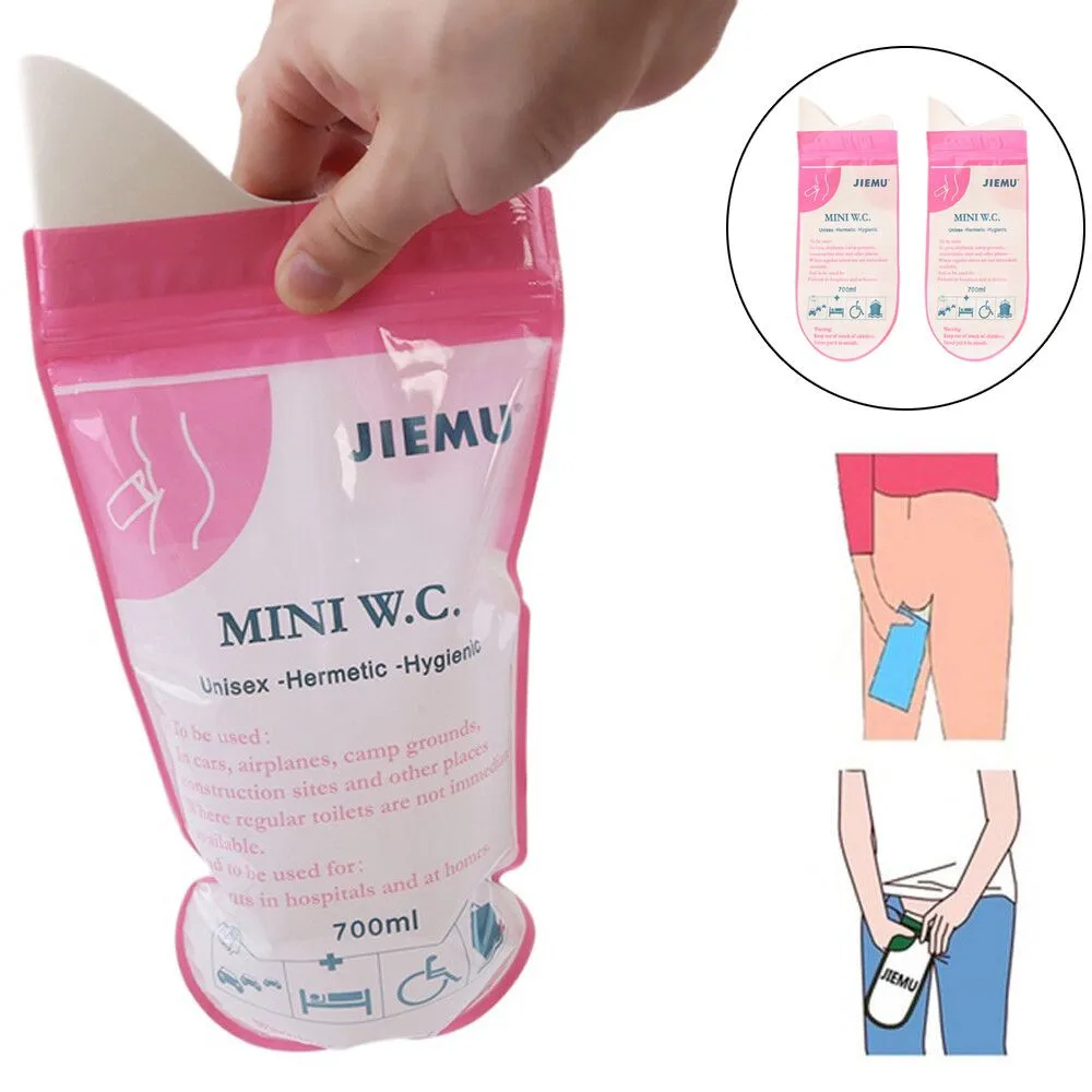 

5PCS 700ml Emergency Portable Car Urine Bag Vomit Bags Mini Mobile Toilets Handy Unisex Disposable Urinal Toilet Bag