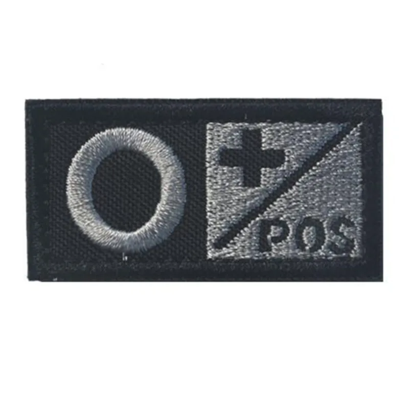 Military emboridery clothes Patch Blood Type Group 3D A+ B+ AB+ O+ Positive Tactical Badges brown Black team Sports souvenirs (4)