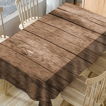 

Retro Bionic Tablecloth Wood Grain Polyester Tablecloth Rectangular Table Cover Wallpaper Background Cloth Kitchen Wedding Decor