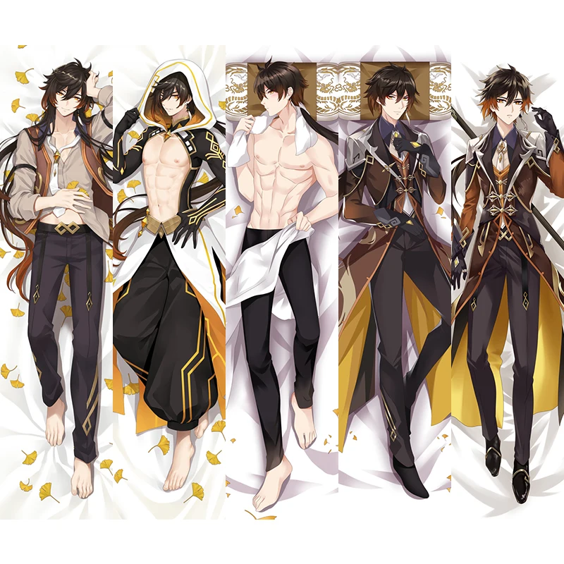 Genshin Impact Liyue Zhongli Morax Pillow Cover Dakimakura Hugging Body 