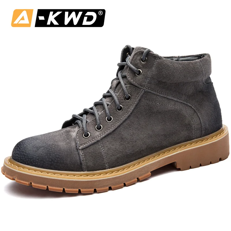Серый Мужская обувь из натуральной кожи, обувь для мужчин Heren Schoenen, роскошные кроссовки, мужские кроссовки, износостойкие повседневные ботинки - Цвет: Серый