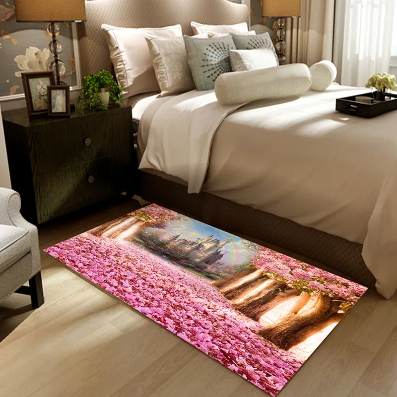 По индивидуальному заказу Цвет розовый Цветочный узор ковер с рисунком