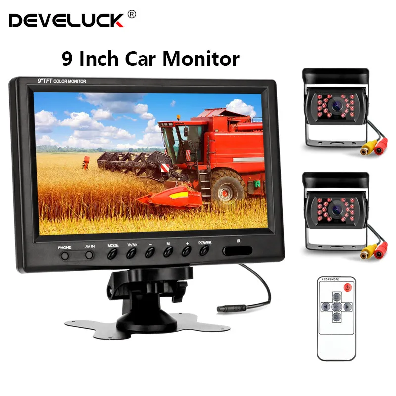 Автомобильный монитор Develuck HD дисплей водонепроницаемая камера заднего вида 12-24 В