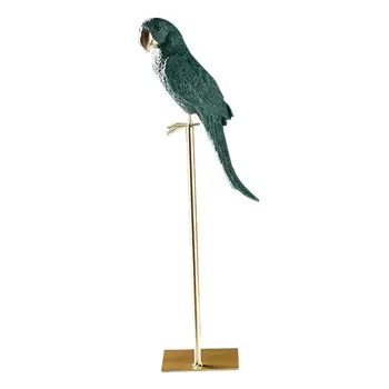 

1Pc Parrot Ornament Europe Style Ornament Living Room Wine Cabinet Desktop Decor(Green)