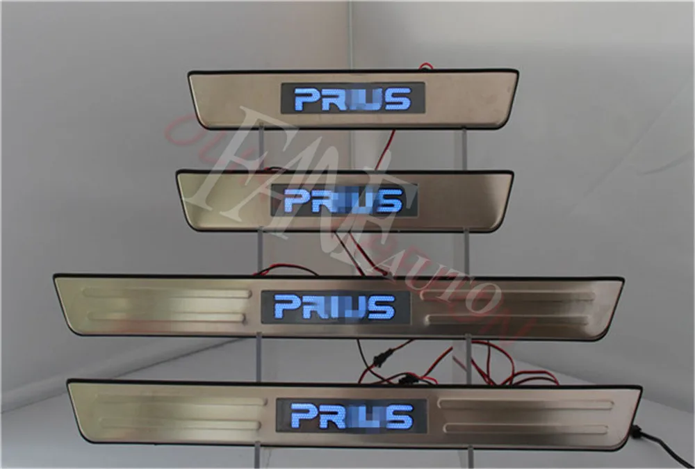 Stainless Steel Led Door Sill Scuff Plate Guard Protector Trim For Prius 2009