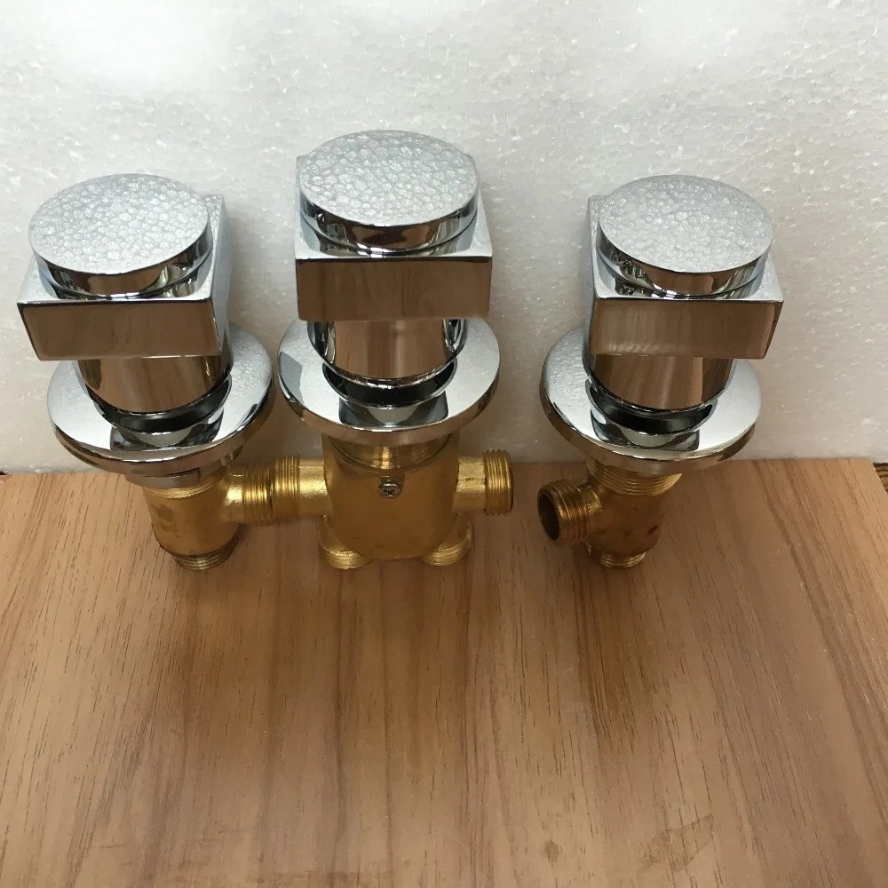 Square Handle Brass Switch Valve for Bathtub faucet shower mixer Bath faucet control valve Split five-hole cylinder side faucets 3