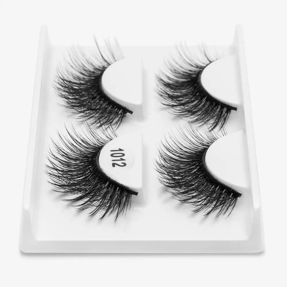 1012 2/5/8 стержень пар Eyelashs натуральных длинных 3D накладные ресницы из норки Толстая ручной работы накладные ресницы объем мягкая норка Искусственные ресницы ресниц - Цвет: 1012