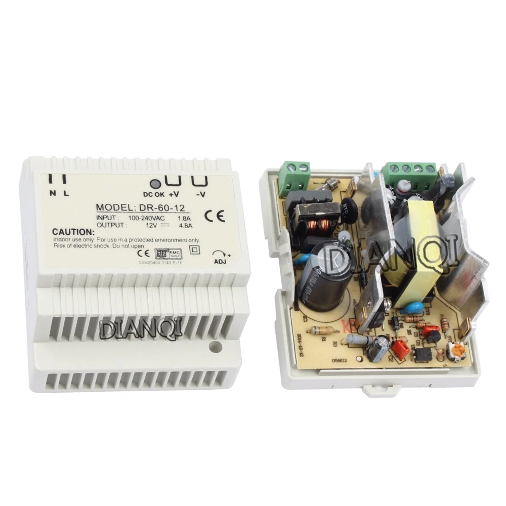 DIANQI Din rail блок питания 60 Вт 5 в 12 В 24 мощный ac dc преобразователь хорошего качества DR