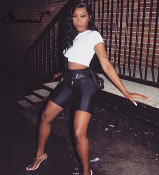 Simenual High waist fitness women cycling shorts sporty active wear push up bodybuilding biker shorts fashion slim short pants 3