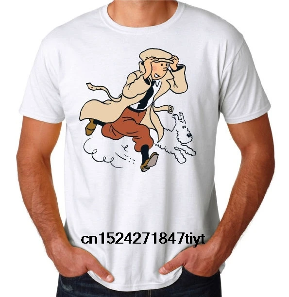 Tintin And Snowy классический ретро Приключения Забавный комикс Новая мужская белая
