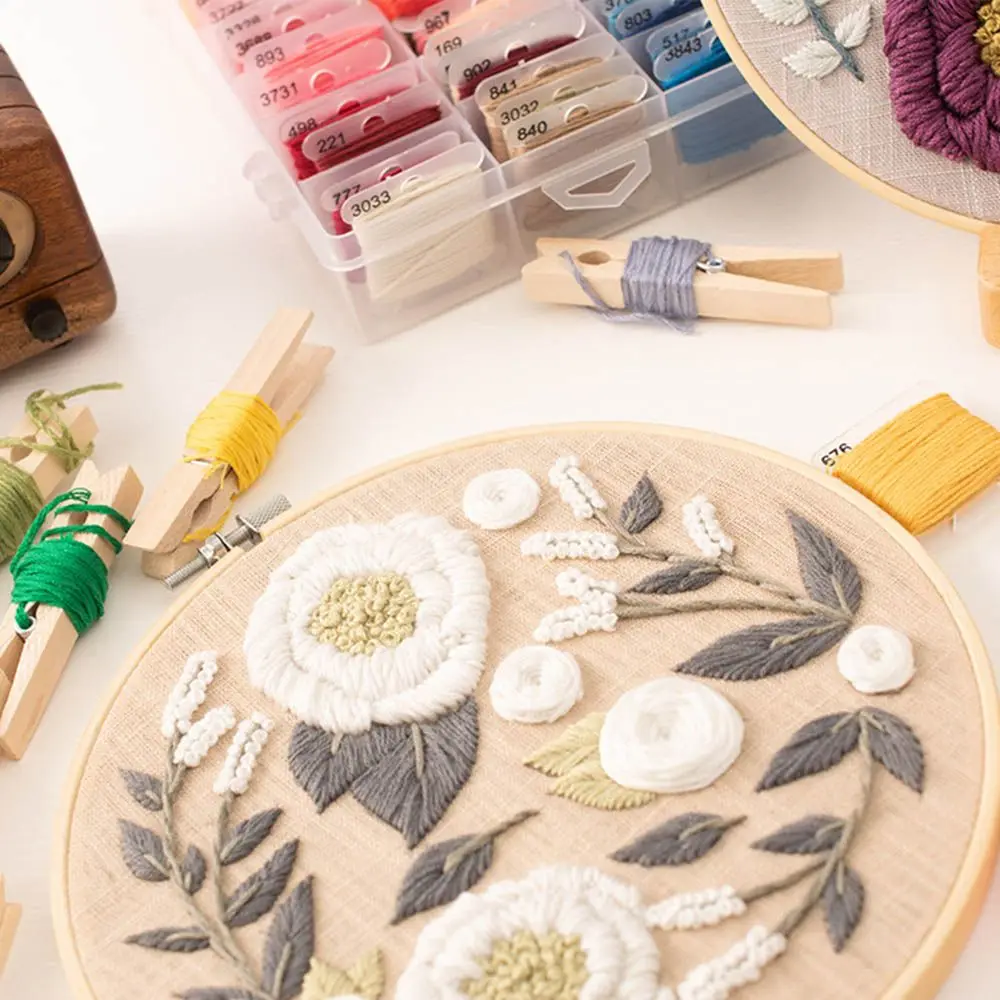 8 Pièces Tambour à Broder, Broderie Cerceau Bambou - Cercle Point De