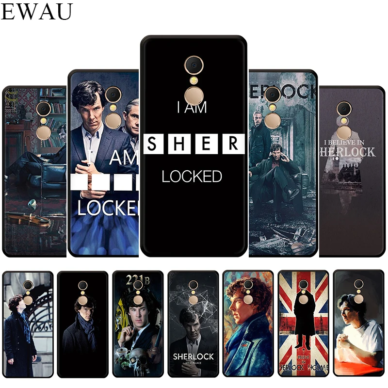 

EWAU Detective Sherlock Holmes Silicone phone case for Xiaomi Redmi Note 4 4X 5 6 7 8 Pro 5A Prime