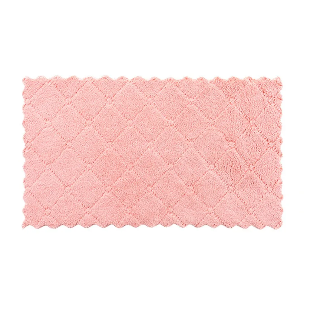 4PC Kitchen Towel Cleaning Cloth Nonstick Oil Coral Velvet Hanging Hand Towels Dishclout Washing Windows Car Floor Home Clean 8P
