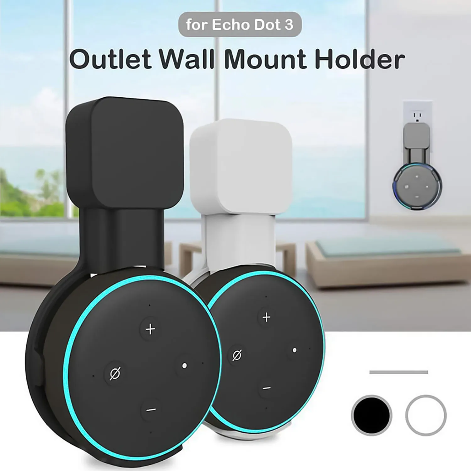 Besegad модный настенный держатель-вешалка для Amazon Echo Dot 3 Smart speaker, компактные аксессуары
