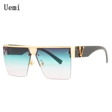 

Luxury Square Sunglasses For Women Men Oversized Frame With V Brand Disigner 2021 Shades Sun Glasses UV400 Eyewear Wholesale