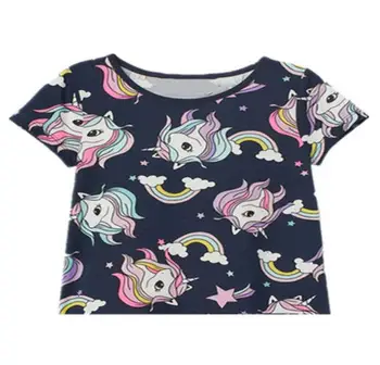 

6pcs/lot baby girls T-shirt kids children short sleeve horse summer boys tee shirt 1-5T sylvia 611724048455