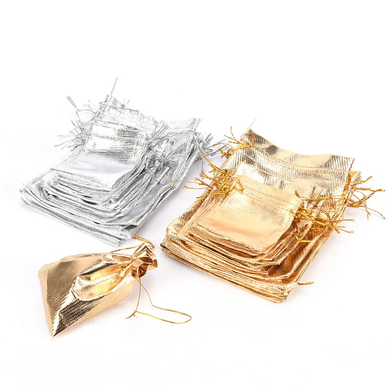 10PCS Drawstring Wedding Pattern Organza Party Gift Bags Candy Jewelry Pouches