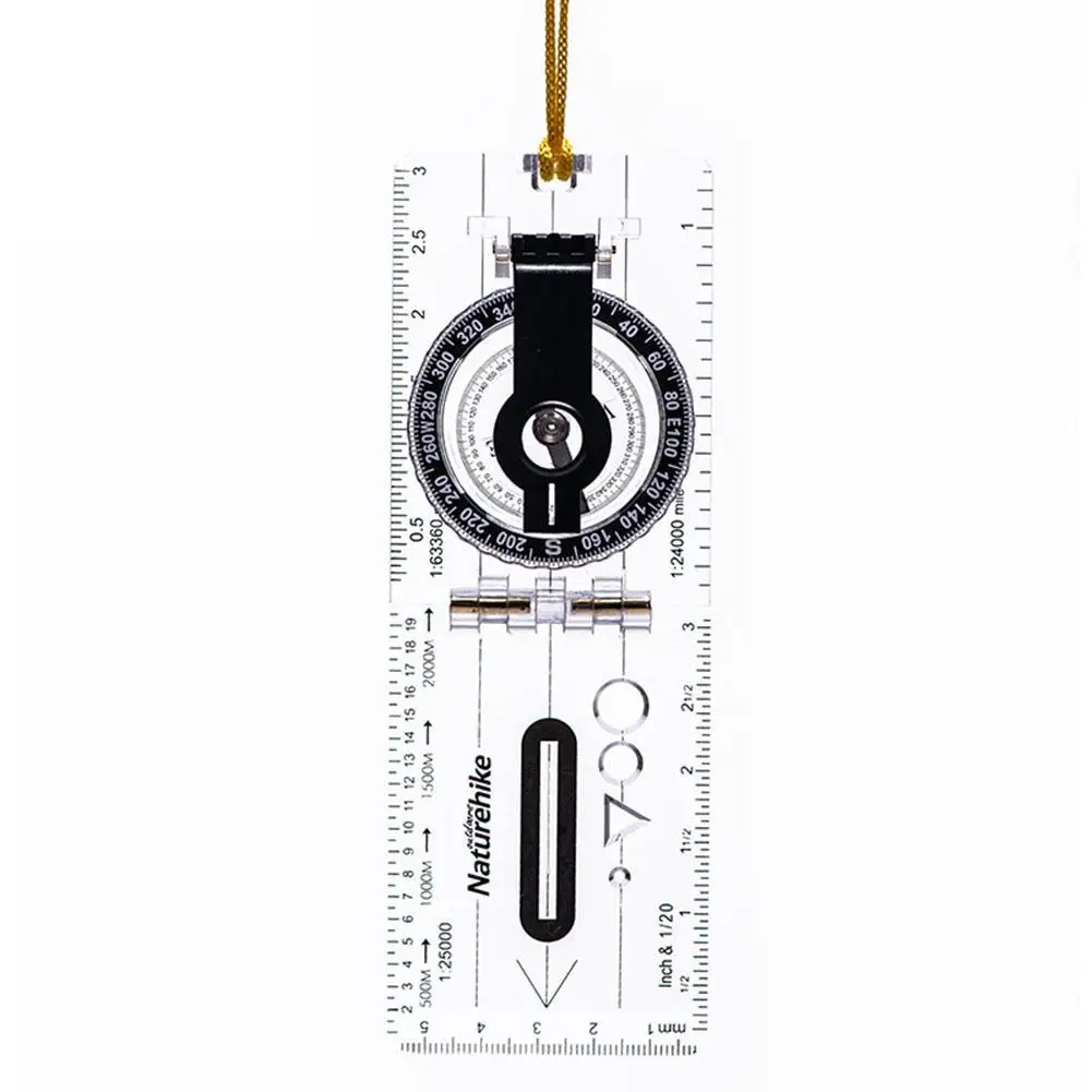 1pc Camping Hiking Compass Outdoor Portable Hiking Camping Ruler Map Magnifier Liquid Filled Compass