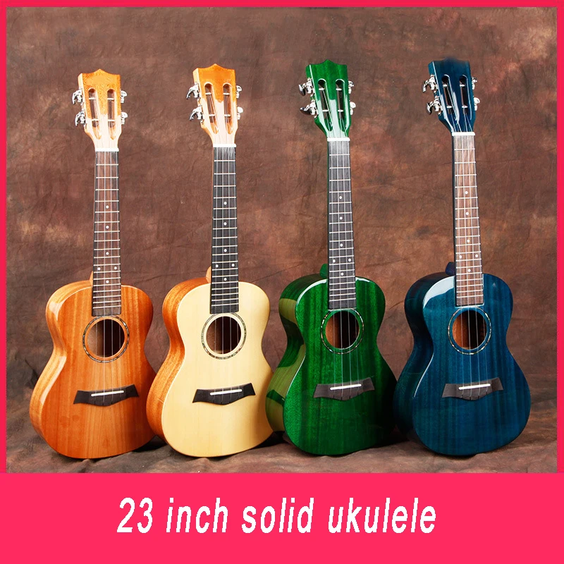 

23 inch Solid Wood Ukulele Picea Asperata 4 Strings Mini Guitar Hawaii Guitars for Professional player Beginner ukelele UK2358