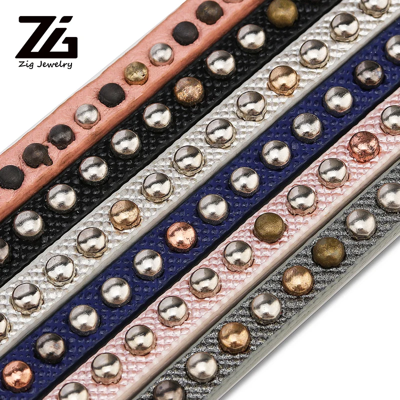 Модные ювелирные изделия заклепки кожаная веревка ремесла украшения сделай сам