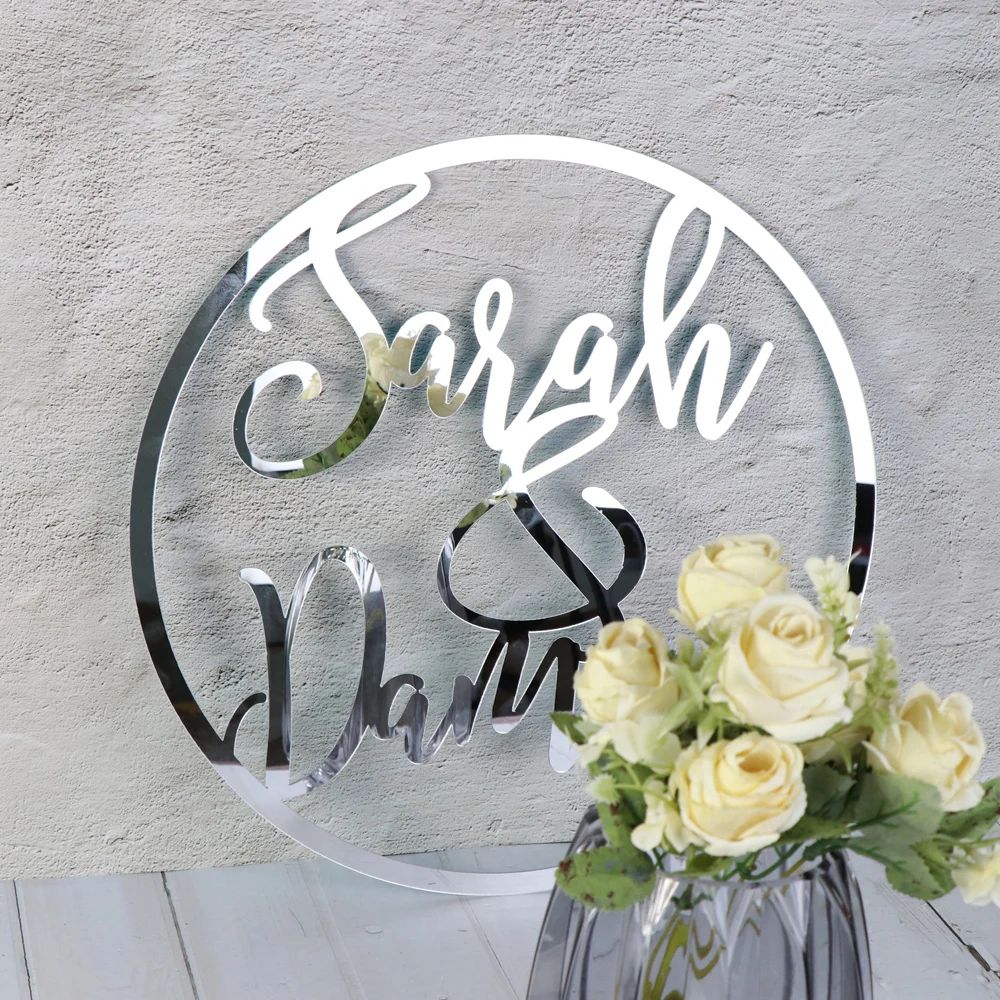 Personalized Bride and Groom Name Wedding Photo Props Acrylic Wedding Decoration Unique Wedding Party Gifts Photobooth Props (3)