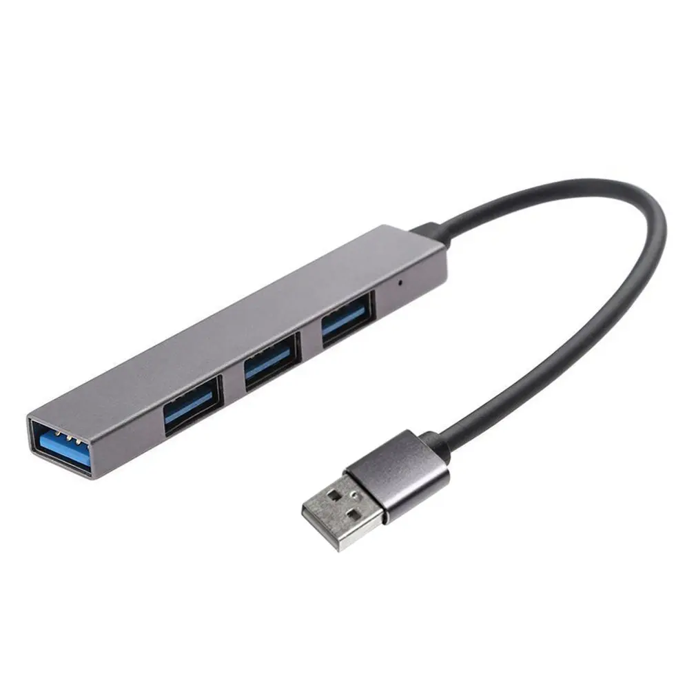 Мульти USB 3,0 концентратор 4 порта Высокоскоростной тонкий компактный расширительный портативный разветвитель для Mac ноутбука ПК мини usb-хаб - Цвет: Серебристый