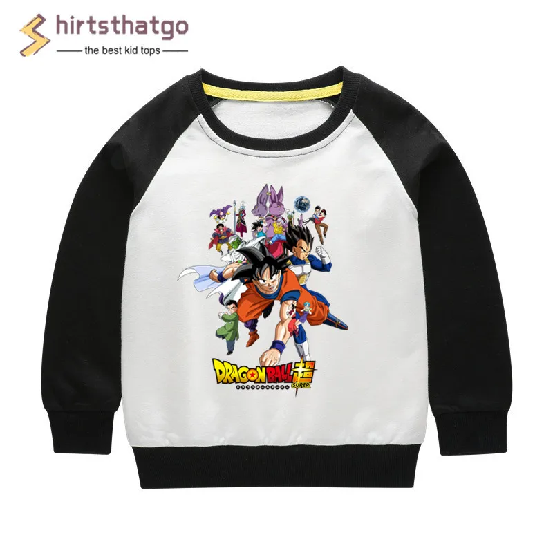 Для мальчиков и девочек Dragon Ball, забавные толстовки; Детская осенняя одежда; Зимняя одежда детский пуловер Топы Черная пятница подарок - Цвет: T102A-c black