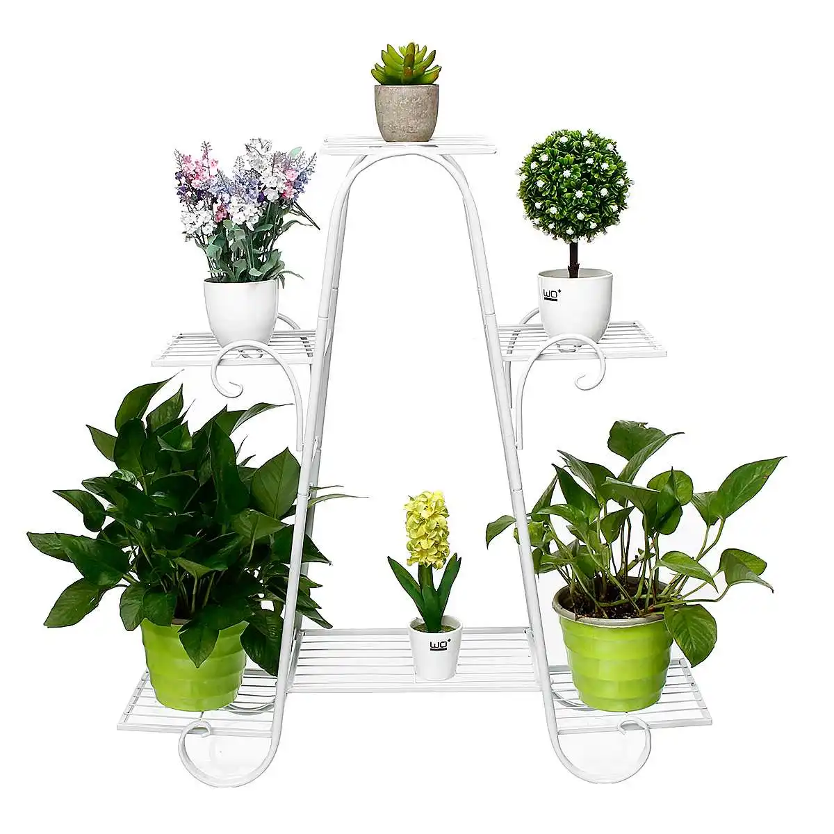 

77x25x83cm 6 Layers Retro Iron Flower Stand Plants Pot Trays Bonsai Planter Display Shelves Balcony Home Garden Decoration