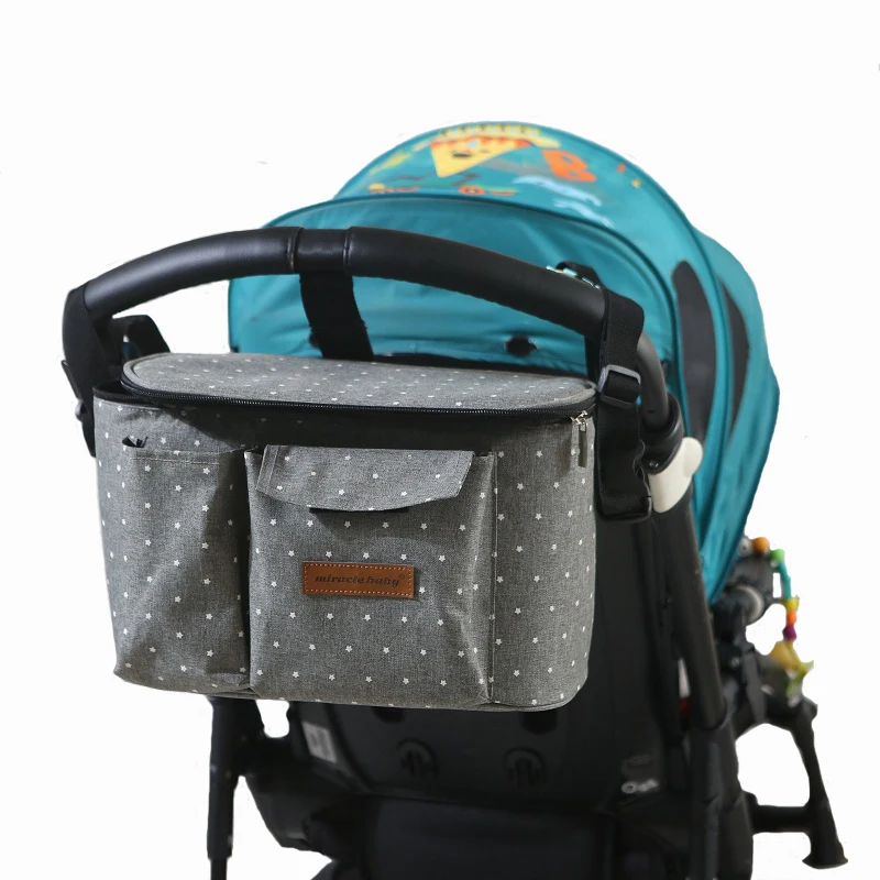 Сумка-Органайзер для детской коляски, сумка для подгузников, сумка-Крючок для детской коляски, водонепроницаемая большая вместительность, аксессуары для коляски, подвесная Сумка-тележка