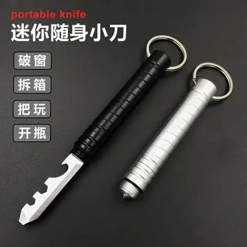

EDC outdoor multi-functional portable bottle opening express paper cutting knife window breaker key chain Mini tool knife