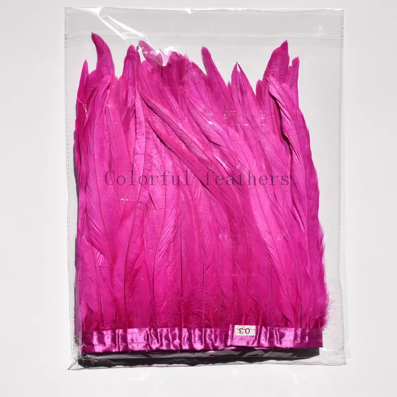 1 Yard Rooster Feather Trims 30-35cm Coque Feather Strung Chicken Feather Trimming Dress/Skirt /Costume Carnival Decoration