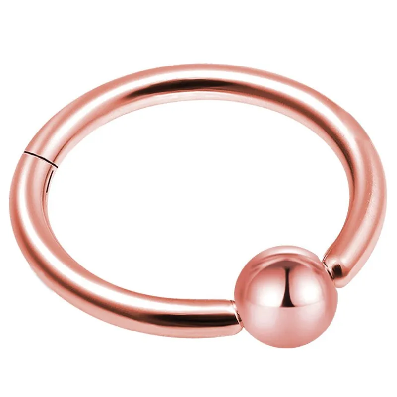 Rose gold-ball Нержавеющая сталь шарнирный пирсинг для носовой перегородки Кольца обруч хряща Guage 16 г 3 цвета пирсинг носа ювелирные изделия для тела - Окраска металла: Rose gold-ball
