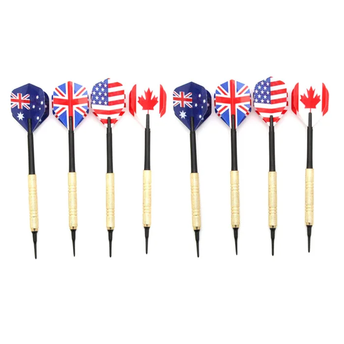 12 шт. латуни дартс рейсы национального флага металла Дарт-стрелы набор с дополнительной Dart головки KH889