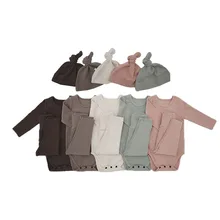 Комплект детской одежды, комбинезон для младенцев мальчиков девочек+ штаны+ шапка+ нагрудник, Детский костюм из 4 предметов, детский спортивный костюм в горошек, домашняя одежда для новорожденных