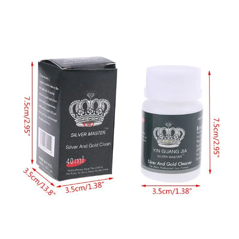 2Pc Jewelry Cleaning Versatile Rust Remover Anti Tarnish Protection Ring Diamond Rust Detergent 40ml Silver Gold Clean DropShip
