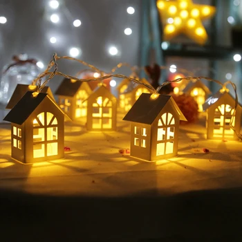 

Holiday Led Christmas Lights Wood House String light Light 2m 10LEDs String Lamp Wedding Party Fairy Lights Novelty Lamp